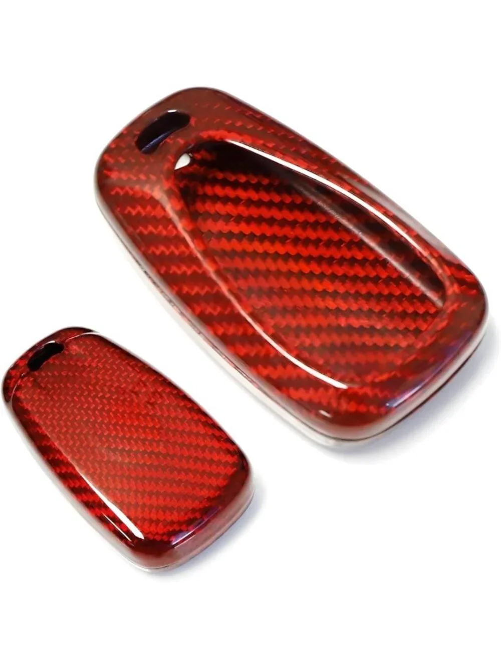 Red Carbon Fiber Key Fob Cover Case for Chevy Camaro, Malibu, Cruze, Spark, Volt